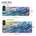 thumbnail image 3 of Illustration Of Waves with The Sun in The Background Wireless Charging RGB Gaming Mouse Pad Large Keyboard Mat Rubber Base 13 Light Modes, 3 of 6