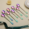 thumbnail image 4 of Rainbow Long Handle Spoon, Coffee Stirrers, Premium Stainless Steel Coffee Spoons, Ice Tea Spoons, Ice Cream Spoon, Cocktail Stirring Spoons, Tea Spoons, Set of 8 (Colorful), 4 of 7