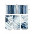 thumbnail image 5 of Navy Blue Ombre Stripe Kitchen Curtain Valances for Windows Farmhouse Short Curtains, Farmhouse Simple Striped Rod Pocket Valance Curtain for Bedroom Cafe Living Room 60"x18", 5 of 8