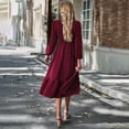 thumbnail image 4 of Zshosam Women's Plus Size Long Sleeves Formal Dresses for Women(Red,M), 4 of 4