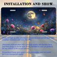 thumbnail image 3 of 1 Pcs 2D Flat License Plate Covers & Frames, Moonlit Flower Field For Decorative Front, Waterproof For Decoration Aluminum License Plate Covers & Frames Cover For Men Women, 12" X 6", 3 of 7