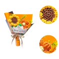 thumbnail image 6 of deevoka Knitted Artificial Flowers Crochet Flowers Decoration Ornament Artificial Artwork for Wedding Valentines Day Thanksgiving Day Orange, 6 of 8