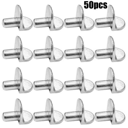 

JINGT 50Pc Shelf Brackets Support Studs Pegs 5mm Metal Pin Shelves Seperator Christmas Halloween