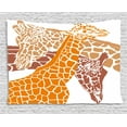 thumbnail image 1 of Giraffe Tapestry, Sketch of A Family Safari Wildlife in African Tall Animal Zoo Camouflage , Wall Hanging for Bedroom Living Room Dorm Decor, 60W X 40L Inches, Orange White Brown, by Ambesonne, 1 of 2
