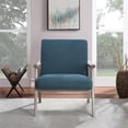 thumbnail image 3 of Weldon Armchair in Azure Blue Fabric with Brushed Grey Finished Frame, 3 of 7