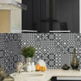 thumbnail image 6 of 25Piece Peel and Stick Tile Wall Stickers Kitchen Backsplash DIY Decals Black White Vinyl Tiles 4"x4", 6 of 8