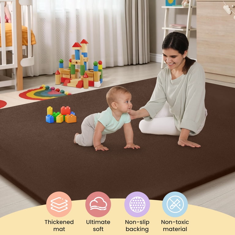 Babyeap Extra Thick Baby Play Mat, 73" x 50" with Washable Cover photo 6