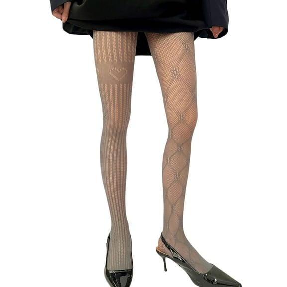 Huhudde Women's Patterned Tights Stockings High Waist Pantyhose Stockings Leggings for Party Club