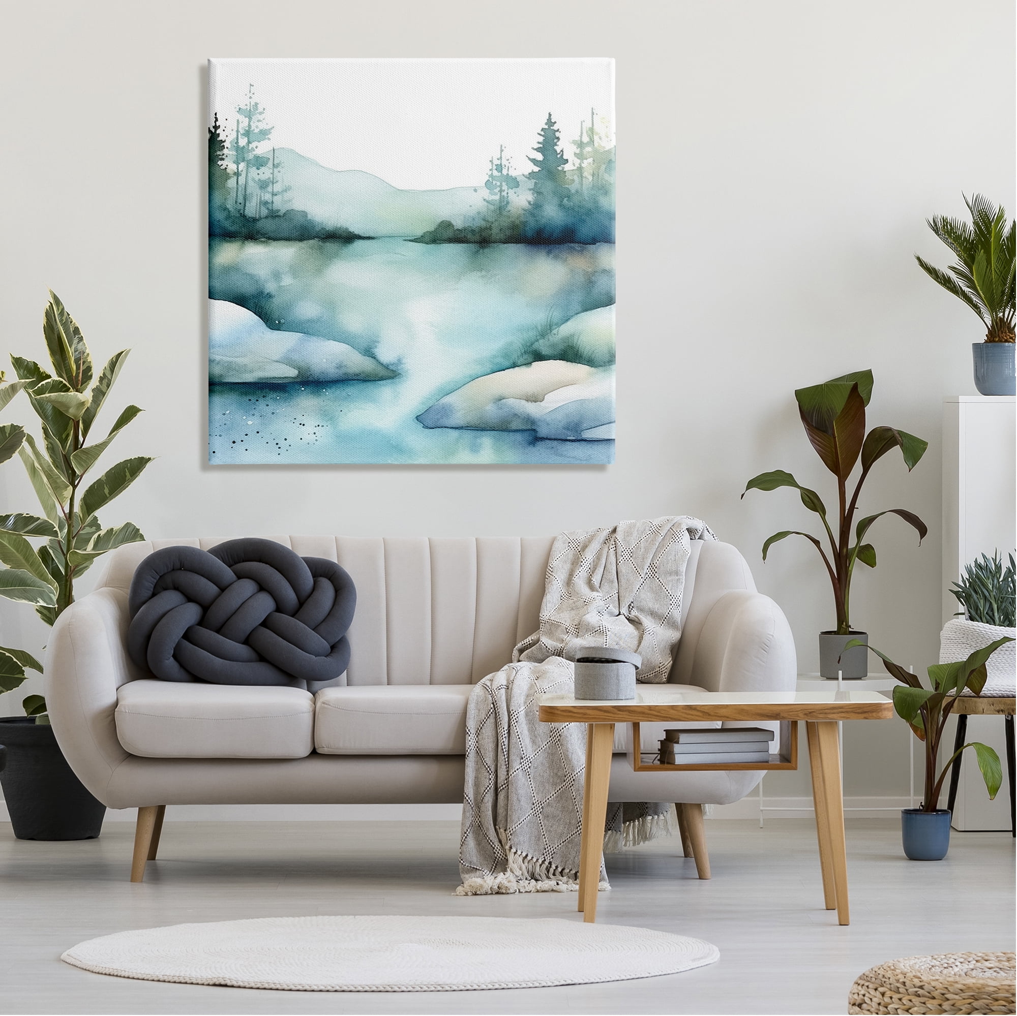 Stupell Industries Secret Embrace Landscape Landscape Painting Gallery Wrapped Canvas Art Print Wall Art, 36 x 36
