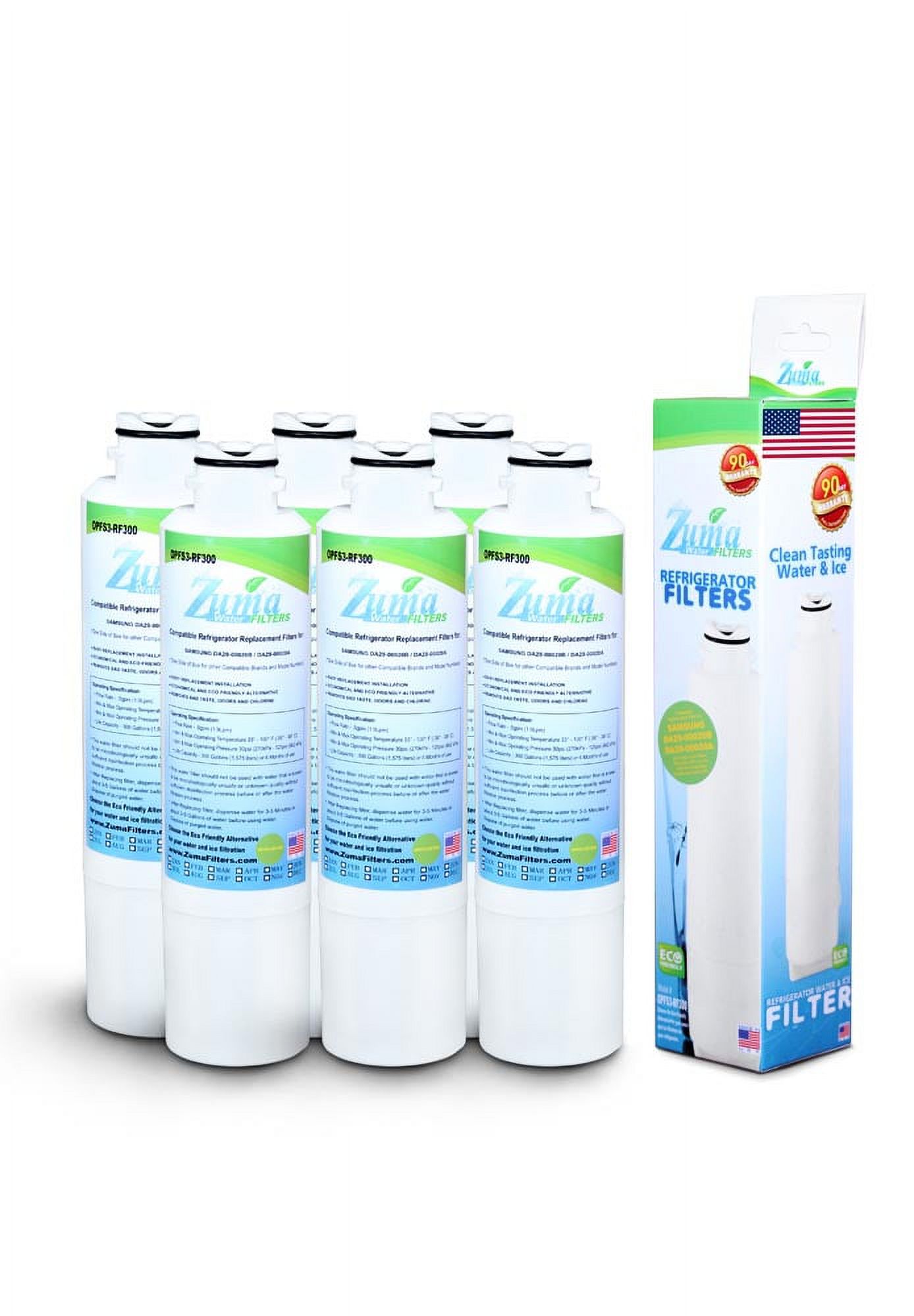 ZUMA Brand , Water and Ice Filter , Model # OPFS3-RF300 , Compatible with Samsung® DA97-08006A-B - 6 Pack - Made in U.S.A. - image 2 of 4