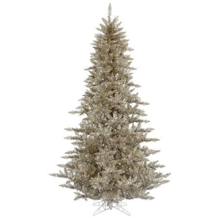 Vickerman 7.5 Champagne Fir Artificial Christmas Tree Unlit - Faux Champagne Christmas Tree - Seasonal Indoor Home Decor