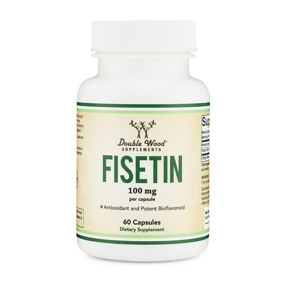 Fisetin Capsules - 100mg, 60 Count (Natural Bioflavonoid Polyphenols Supplement) Anti-Aging Support Senolytic by Double Wood Supplements