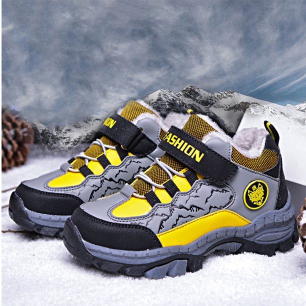 Botas de nieve Botas Invierno Nieve Zapatos Casuales Transpirables Niños para Viajes al Aire Libre (32) Amarillo Likrtyny Tenis De Mujer Tenis De Hombre