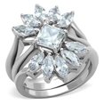 thumbnail image 1 of Bague pour Femmes en Acier Inoxydable Poli avec AAA Grade CZ en Clair - Taille 10, 1 of 1