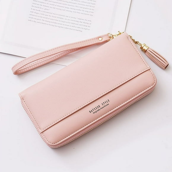 Womens Wallet Tassel Bifold Ladies Cluth Wristlet Wrist strap Long Purse