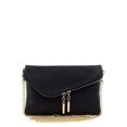 thumbnail image 1 of Envelope Wristlet Clutch Crossbody Bag with Chain Strap (Black), 1 of 10