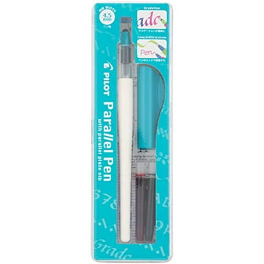 Pilot Parallel Pen Premium Caligraphy Pen Set, 4.5mm Nib, White Barrel with Teal Accents (14682)