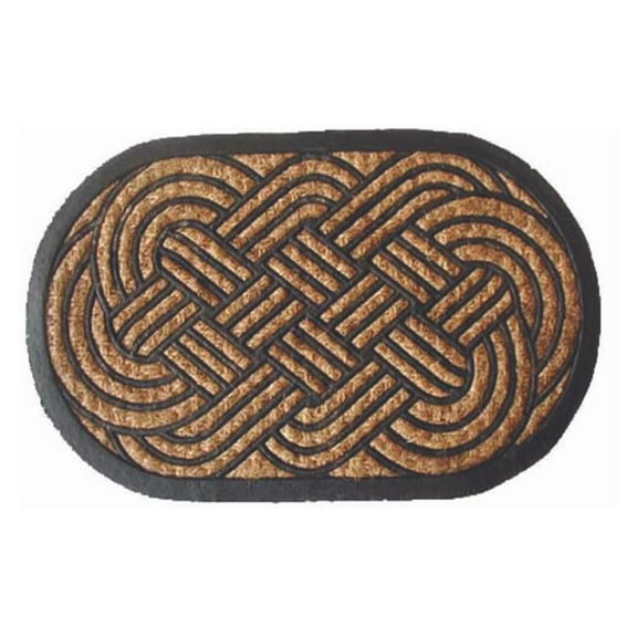 Geo Crafts G128 18 x 30 in. Tuffcor Lovers Knot Oval Welcome Doormat, Rubber & Coir