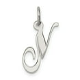 thumbnail image 1 of FB Jewels Sterling Silver Rhodium-plated Small Fancy Script Initial N Charm, 1 of 4
