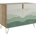 thumbnail image 3 of PixonSign Sideboard and Buffet Cabinet, 2 Doors Wood Storage Cabinet Console Table with Green Mountain Range Landscape for Kitchen, Bedroom, Dinning, Foyer, Office - 35" L x 18" W x 29" H, 3 of 5
