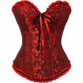 thumbnail image 1 of RV Lencería divertida, corsé europeo y americano, encaje ajustado, ropa interior de maquillaje de belleza para novia sexy, rojo, M, 1 of 5