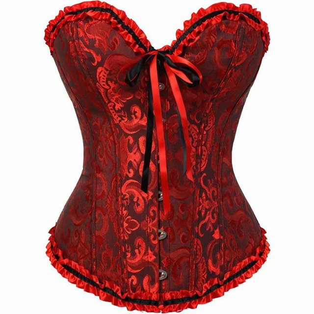 RV Lencería divertida, corsé europeo y americano, encaje ajustado, ropa interior de maquillaje de belleza para novia sexy, rojo, M