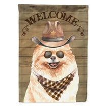 Carolines Treasures CK6324GF Pomeranian Country Dog Flag Garden Size  Small multicolor