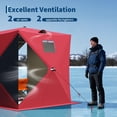 thumbnail image 6 of COZONY Pop Up Ice Fishing Shelter with LED Light, 70x70x77 in Insulated Windproof Hub Tent, 1–8 Person, 6 of 8