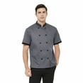thumbnail image 3 of TOPTIE Short Sleeve Chef Coat Jacket Gray Lightweight Button Chef Uniform, 3 of 9