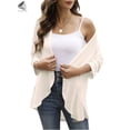 thumbnail image 3 of PULLIMORE Womens Lightweight Summer Cardigan Casual Open Front 3/4 Sleeve Cardigans Coat (M, White), 3 of 8