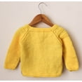 thumbnail image 2 of Woonie Handmade Full Sleeves Self Design Sweater For Kids-Yellow & Grey, 2 of 3