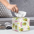 thumbnail image 6 of Tissue Avocado Work Out Box Cover Holder, Square by Xecao - Leather Decorative Organizer for Tabletop, Bathroom, Car, Office, 6 of 8