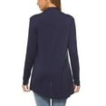 thumbnail image 3 of Women Lightweight Summer Cardigans Open Front Casual Solid Color Long Sleeve Knit Sweater Cover Up with Pockets, 3 of 5