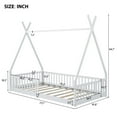thumbnail image 2 of Harper & Bright Designs Floor Bed for Boys Girls, Twin Size Teepee Tent Beds, Montessori Floor Bed with Slats and Fence Rails, Wood House Bed Frame for Boys Girls, White, 2 of 11
