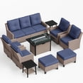 thumbnail image 2 of NestNook 10-Piece Outdoor Wicker Swivel Glider Conversation Sets with Cushions and Fire Pit Table, 2 of 9