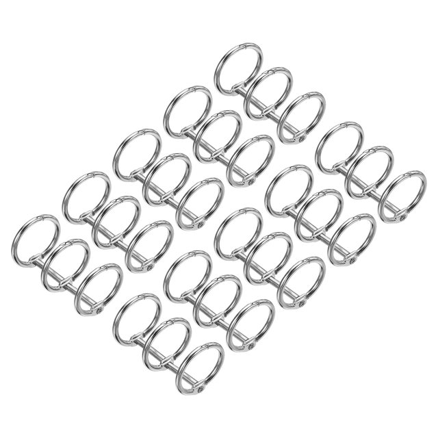 Unique Bargains 0.79' Dia. 3 Circle Detachable Metal Binder Rings Loose Leaf Rings, Silver Tone 10 Pack