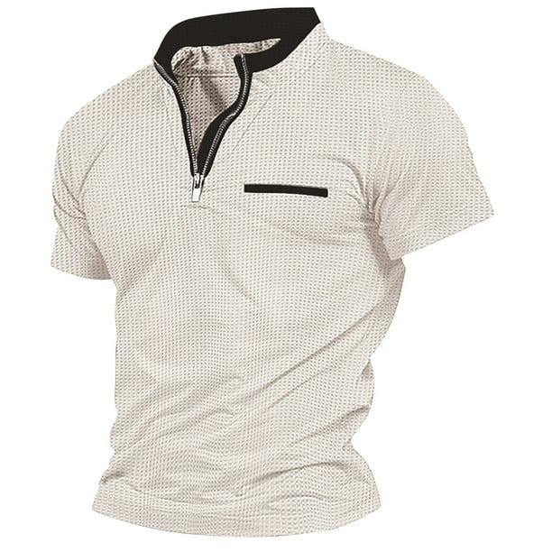 Camisas de Manga Larga para Hombres Casual Color Sólido Cuello Redondo, Blusa de Poliéster para Al Aire Libre, Diario Y Invierno de Primavera