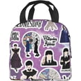 thumbnail image 1 of Wednesday Addams Lunch Bag Boîte à Lunch Isolée Réutilisable Sac Fourre-Tout Portable Sacs Imperméables pour Garçons Filles Sac à Lunch d'École, 1 of 4