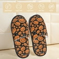 thumbnail image 2 of Fotbe Halloween Pumpkins Pantuflas Peludas para Mujer con Estampado, Zapatillas de Peluche, Zapatos de Invierno para Casa, Uso Interior y Exterior-Large, 2 of 8