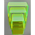 thumbnail image 3 of T'z Tagz New 2 Inch Deep 3 Piece Neon Green Acrylic Riser Display Stand Set 3, 3 of 7