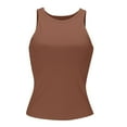 thumbnail image 3 of YUEJUIR Women Tank Tops Sleeveless Tank Top Blouse Women Racerback Slim Top Knit Ribbed Shirt Women's Blouse Plus Size Tank Tops Racerback Tank Tops for Women (Coffee,M), 3 of 5
