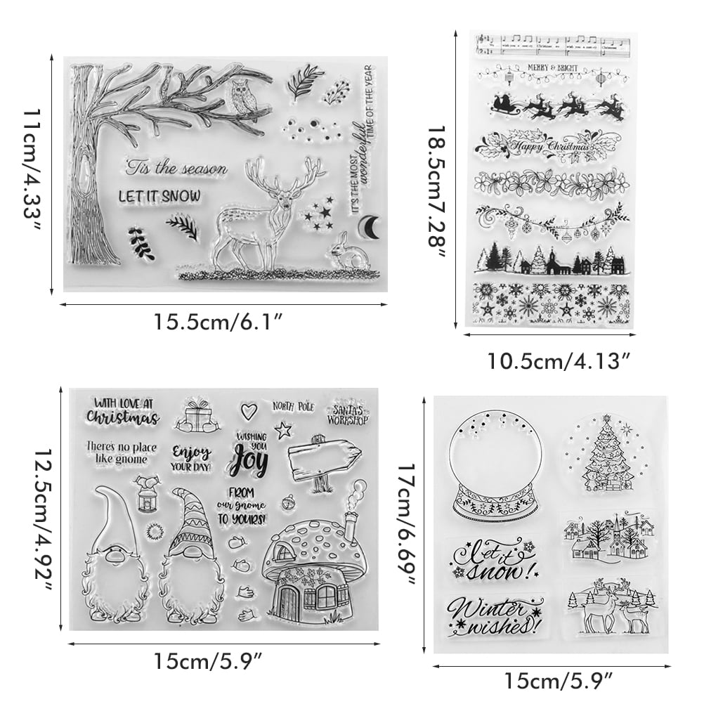Christmas Clear Stamps Christmas DIY Silicone Clear Stamps Cute Stamps