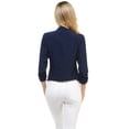 thumbnail image 3 of Aulin Collection Womens Casual Lightweight 3/4 Sleeve Fitted Open Blazer, 3 of 3