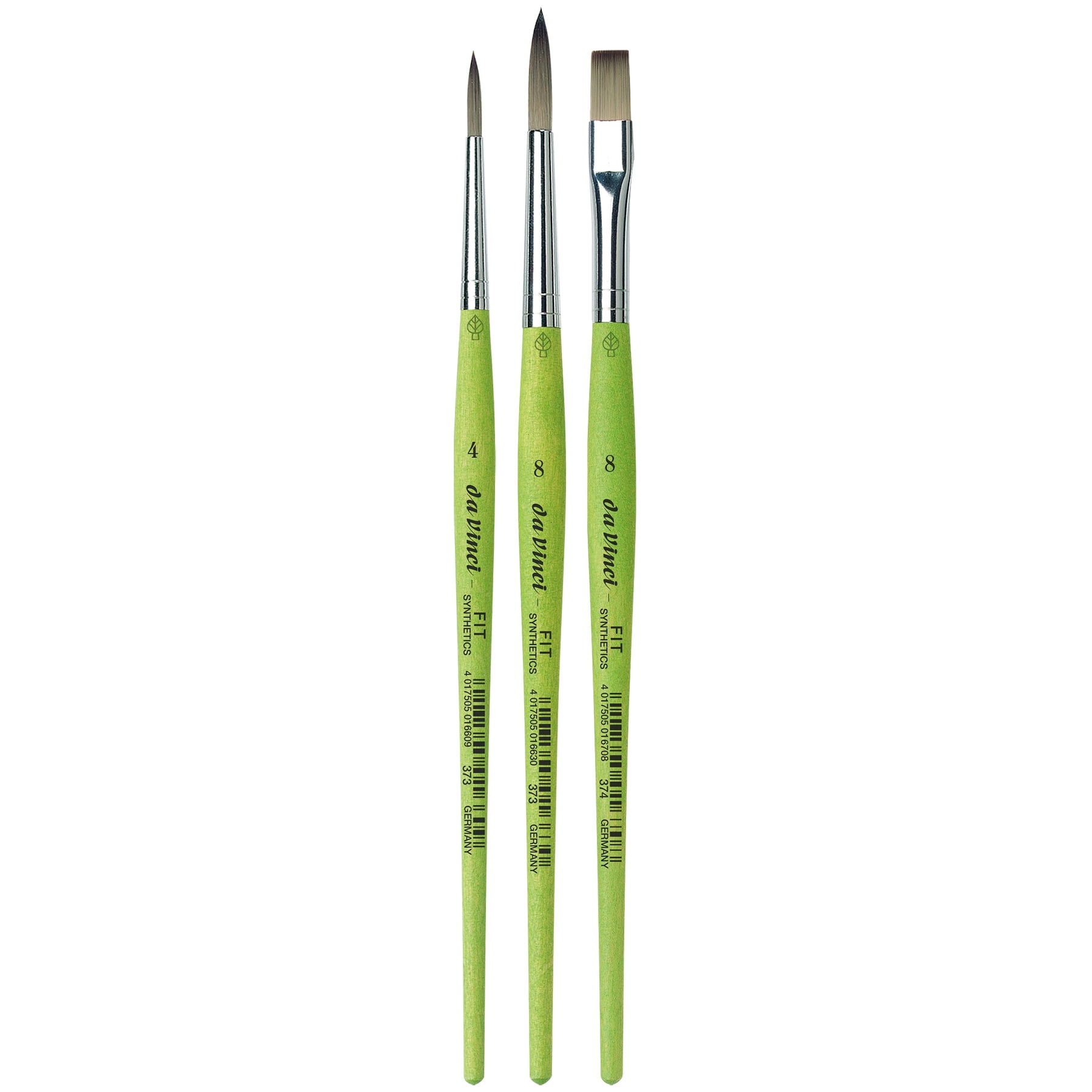 da Vinci FIT Synthetics Student & Hobby Brushes, Synthetic, Acrylic & Tempera, Assorted, 3 Per Set, 2 Sets