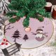 thumbnail image 3 of Faldón decorativo para árbol de Navidad con bordes dorados y estampado de Papá Noel. Delantal decorativo para la base del árbol de Navidad., 3 of 7