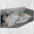 thumbnail image 6 of Flower Soft Flannel Fleece Throw Blanket, Illustration of Sakura Flowers on Grunge Background with Soft Pastel Colors, Cozy Plush for Indoor and Outdoor Use, 70" x 90", Beige White Red, by Ambesonne, 6 of 6