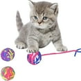 thumbnail image 4 of Coloody Colorful Cat Toy Ball 4 Pack , Interactive Cat Chew Toy with Bells, a Gift for Kittens, 4 of 7