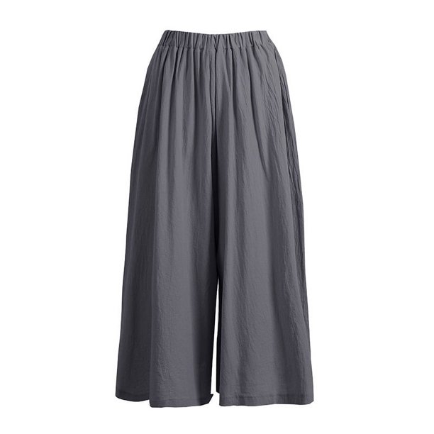 Pantalones de pierna ancha para mujer, falda elástica holgada de gran tamaño, pantalones largos cómodos versátiles para ir al trabajo, novedad de verano 2023