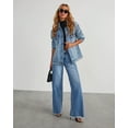 thumbnail image 5 of Yesfashion Women's Baggy Wide Leg Jeans High Rise Stretchy Denim Pants with Raw Hem & Comfort Fit, 5 of 7