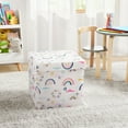 thumbnail image 3 of Kvell Kids Collapsible Toy Storage Bin with Rainbow and Heart Design, 15-inch, 3 of 8